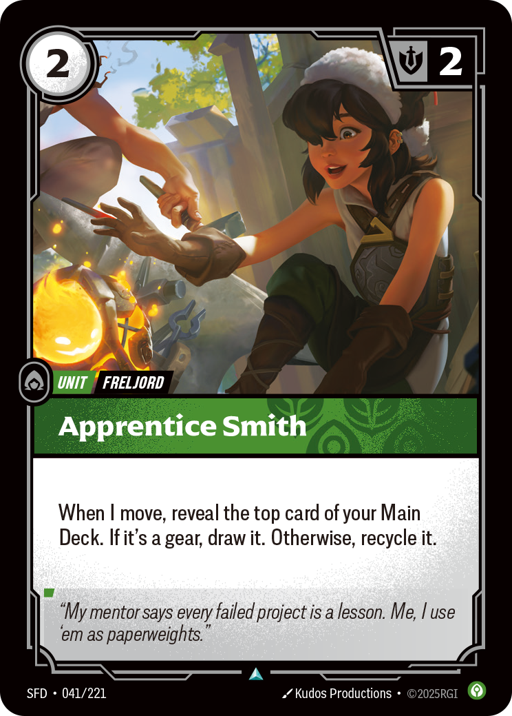 Apprentice Smith SFD-041 - Riftbound Standard Art, English reference artwork