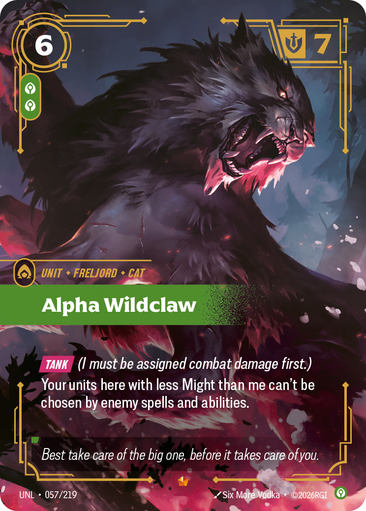 Alpha Wildclaw UNL-057 - Riftbound Standard Art, English reference artwork