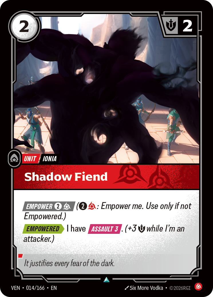 Shadow Fiend VEN-014 - Riftbound Standard Art, English reference artwork