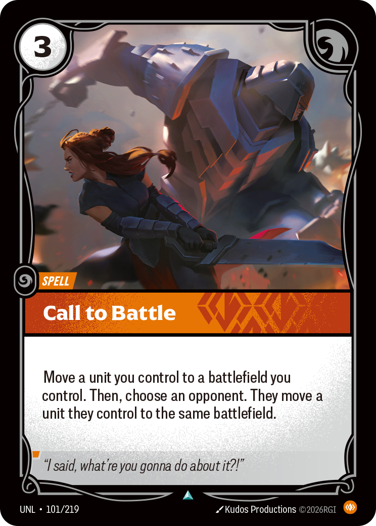 Call to Battle UNL-101 - Riftbound Standard Art, English reference artwork
