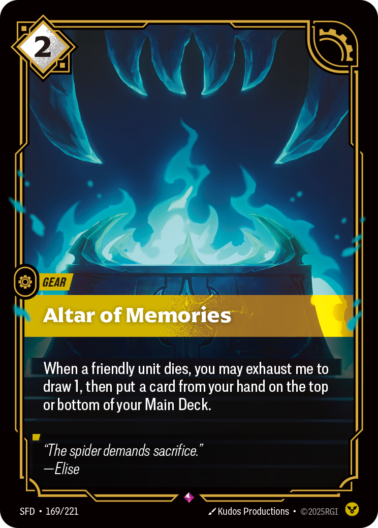 Altar of Memories SFD-169 - Riftbound Standard Art, English reference artwork