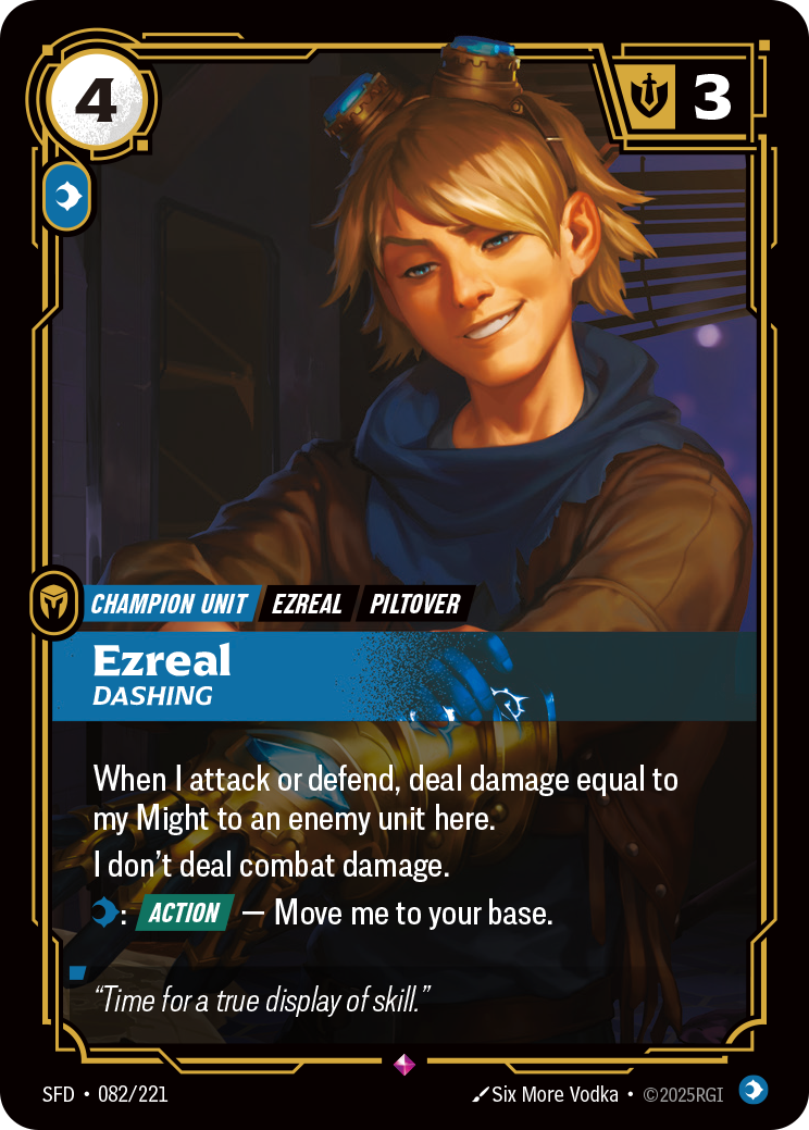 Ezreal, Dashing SFD-082 - Riftbound Standard Art, English reference artwork