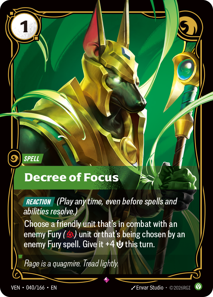 Decree of Focus VEN-040 - Riftbound Standard Art, English reference artwork