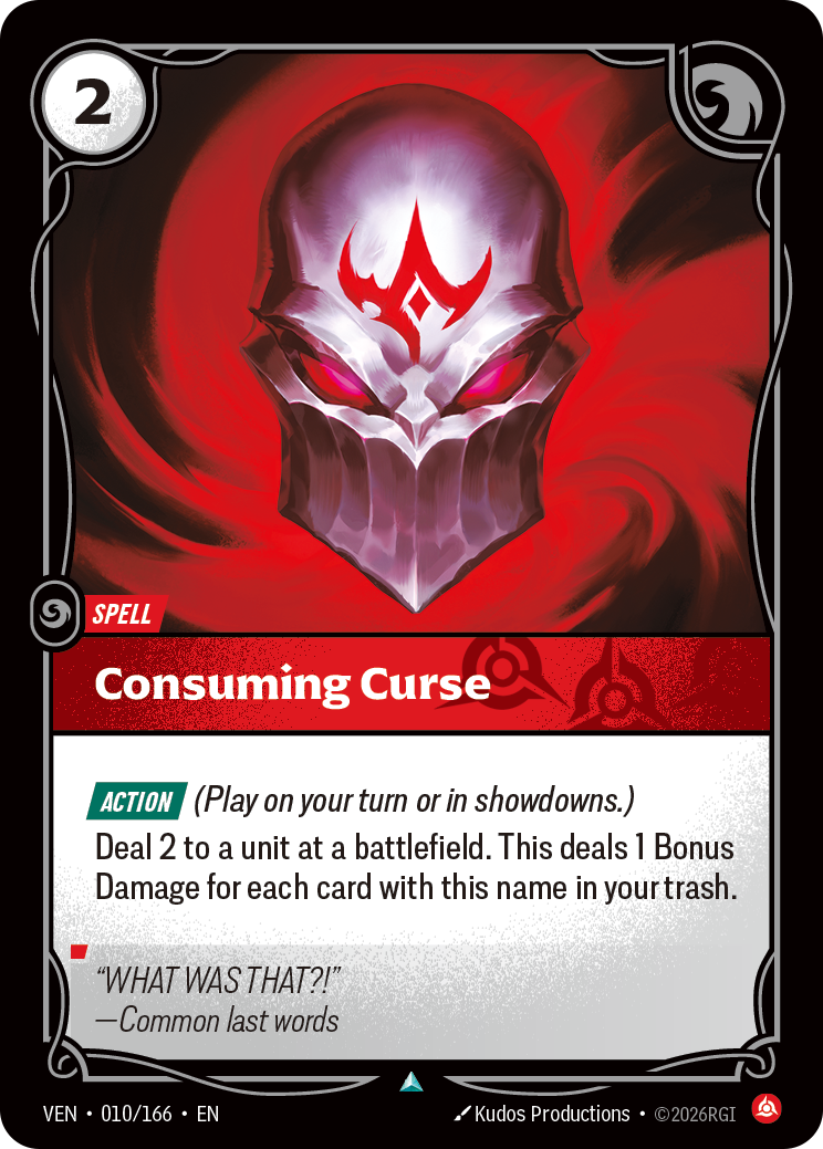 Consuming Curse VEN-010 - Riftbound Standard Art, English reference artwork