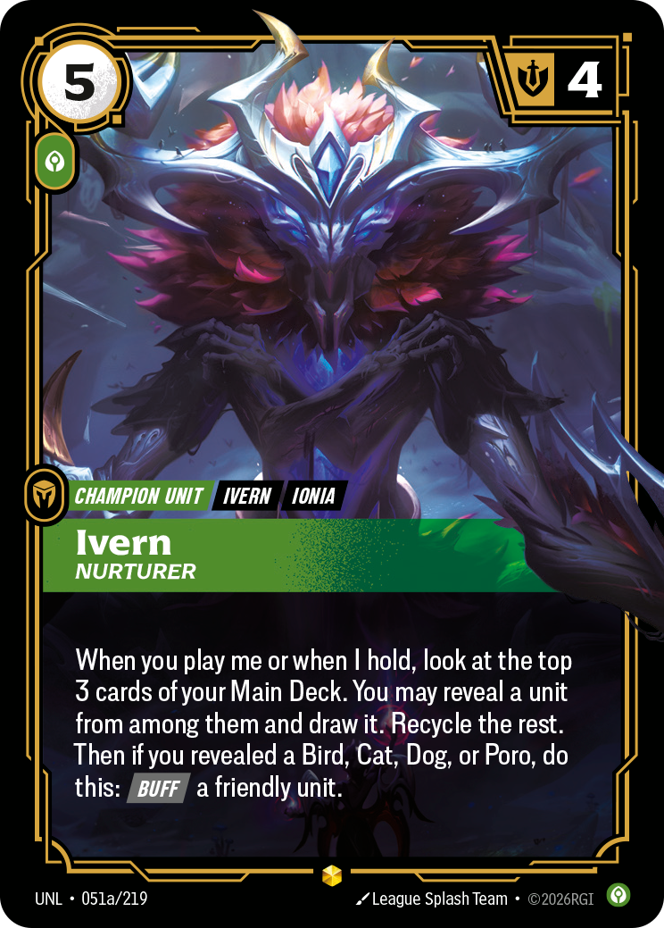 Ivern, Nurturer (Alternate Art) UNL-051A - Riftbound Alternate Art, English reference artwork