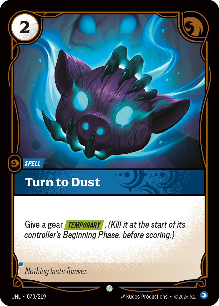 Turn to Dust UNL-070 - Riftbound Standard Art, English reference artwork