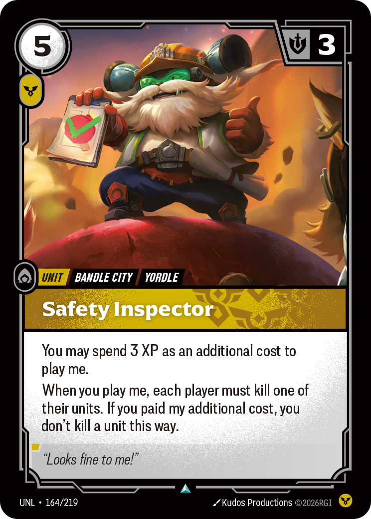 Safety Inspector UNL-164 - Riftbound Standard Art, English reference artwork