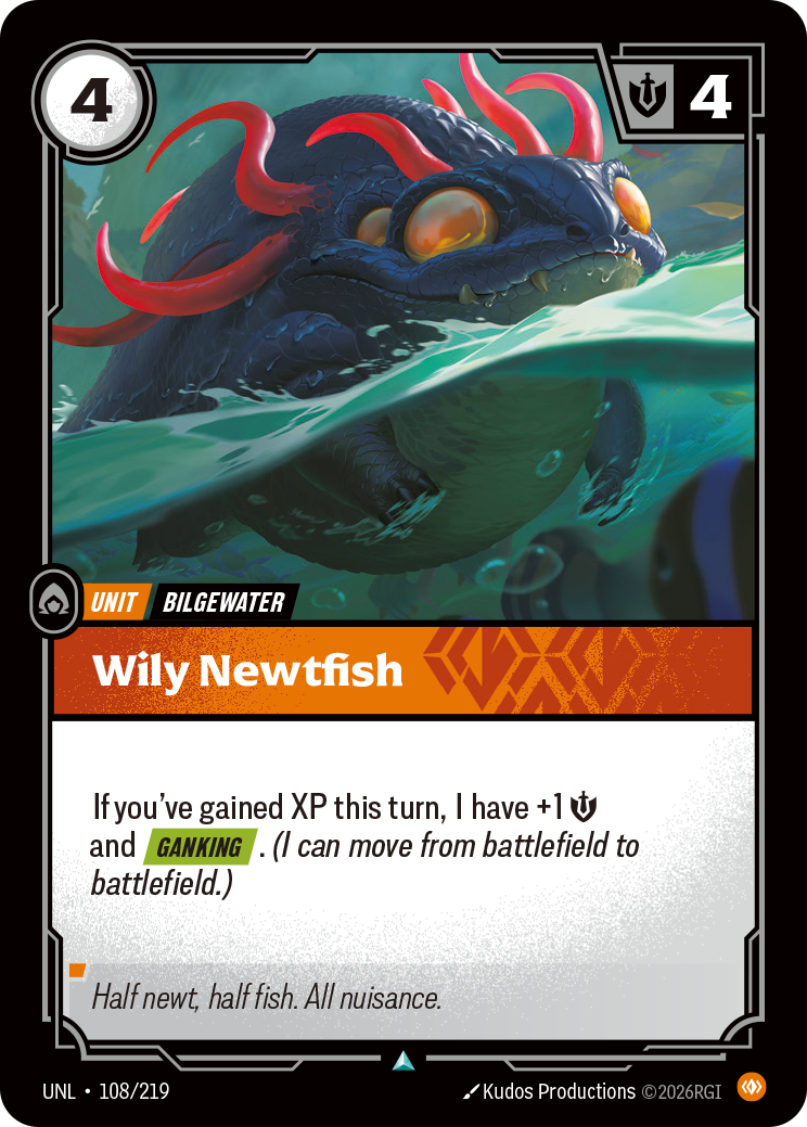 Wily Newtfish UNL-108 - Riftbound Standard Art, English reference artwork