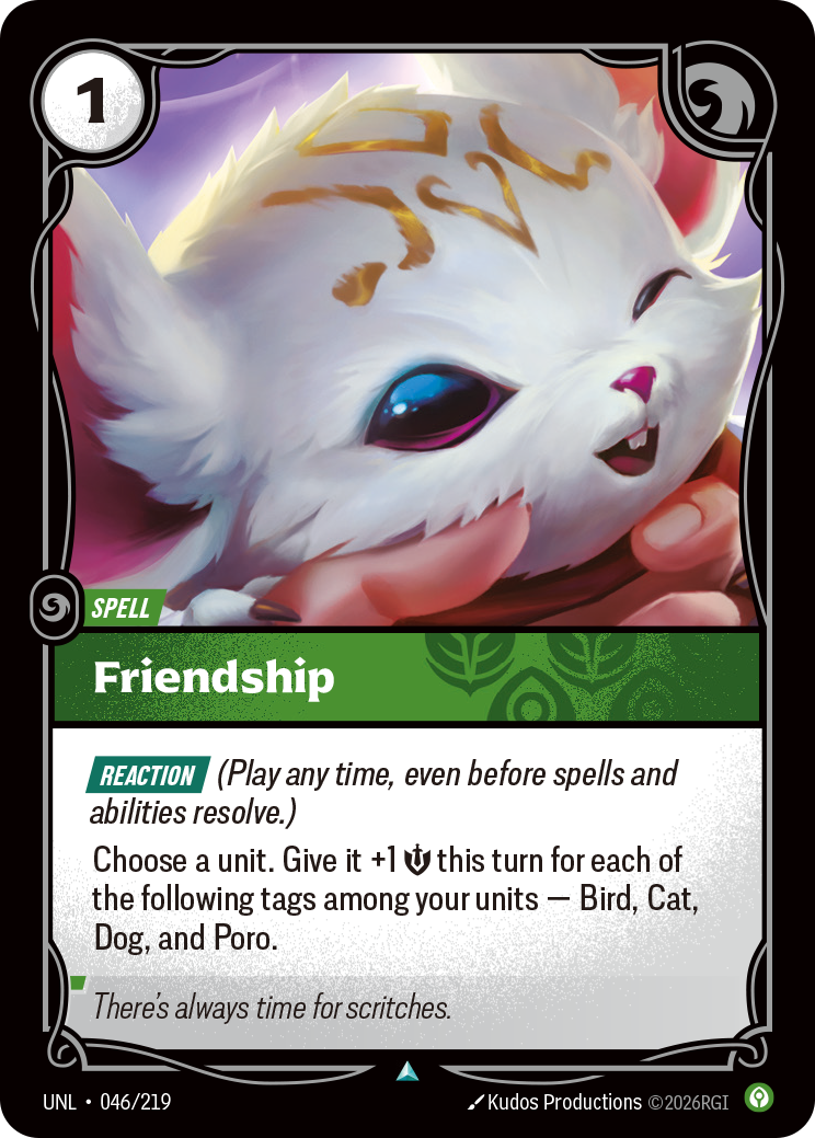 Friendship UNL-046 - Riftbound Standard Art, English reference artwork