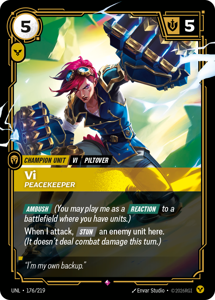 Vi, Peacekeeper UNL-176 - Riftbound Standard Art, English reference artwork