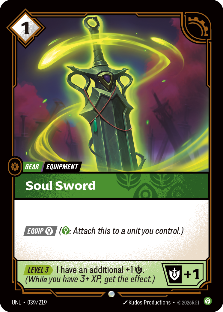 Soul Sword UNL-039 - Riftbound Standard Art, English reference artwork