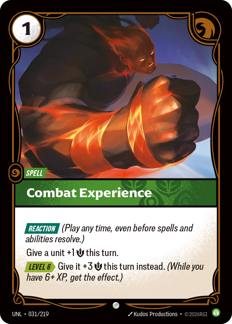 Combat Experience UNL-031 - Riftbound Standard Art, English reference artwork