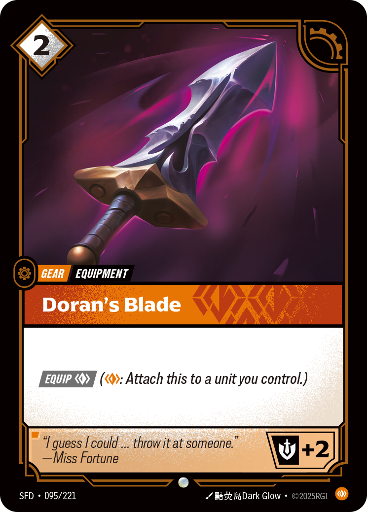 Doran's Blade SFD-095 - Riftbound Standard Art, English reference artwork