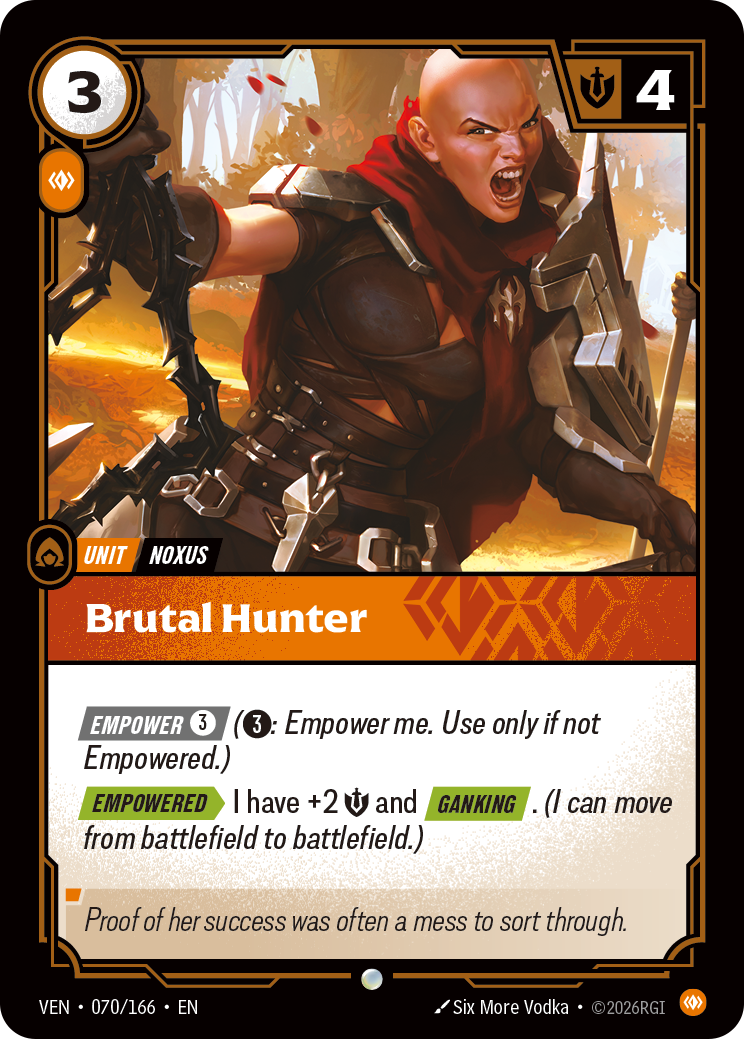 Brutal Hunter VEN-070 - Riftbound Standard Art, English reference artwork