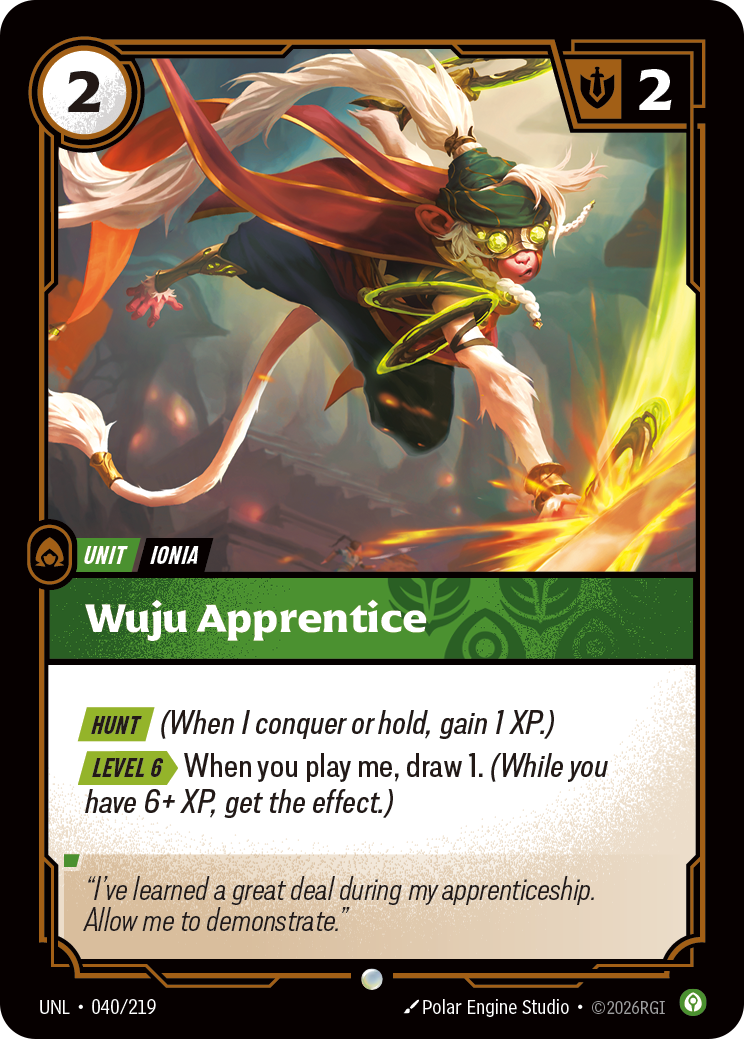 Wuju Apprentice UNL-040 - Riftbound Standard Art, English reference artwork