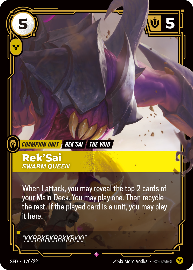 Rek'Sai, Swarm Queen SFD-170 - Riftbound Standard Art, English reference artwork