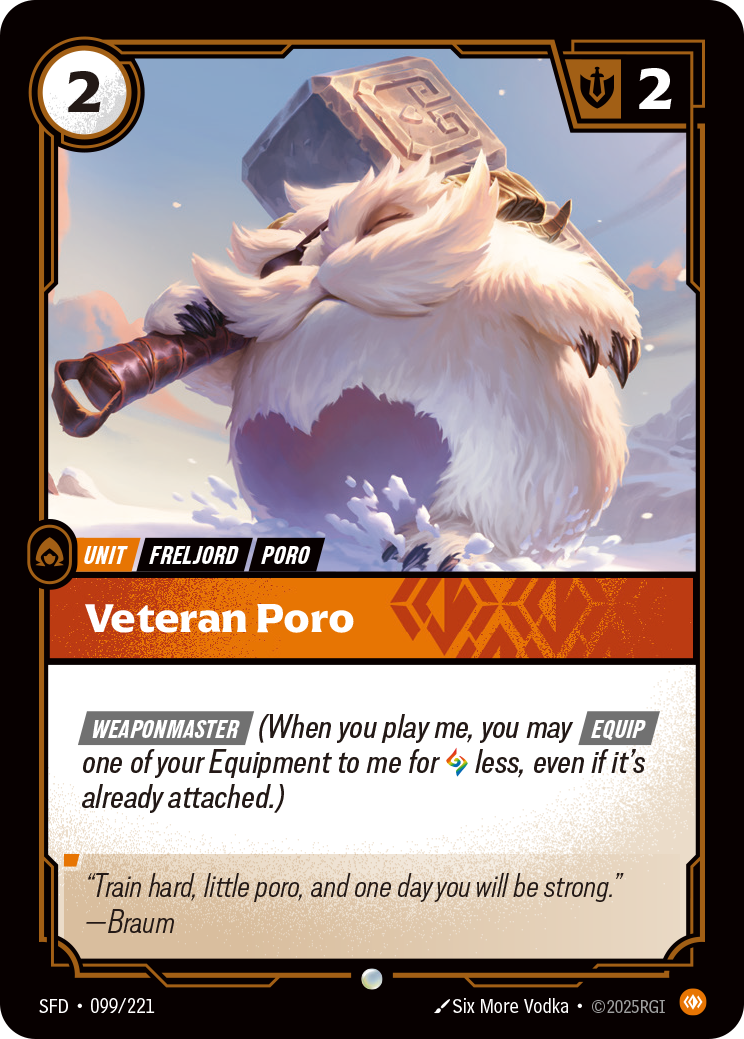 Veteran Poro SFD-099 - Riftbound Standard Art, English reference artwork