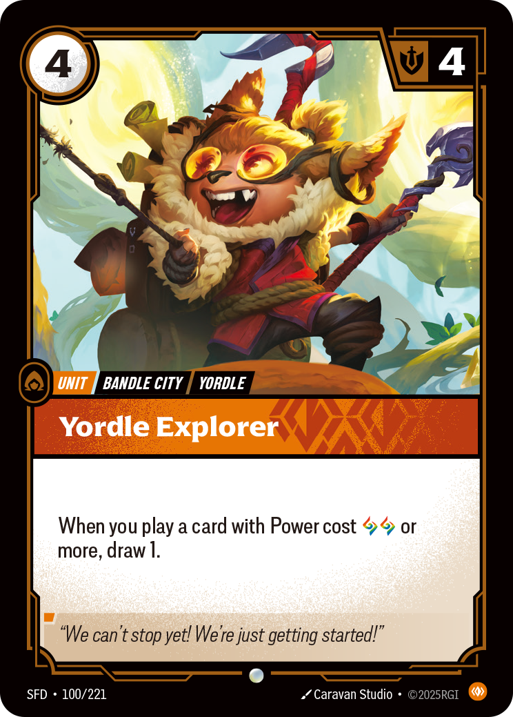Yordle Explorer SFD-100 - Riftbound Standard Art, English reference artwork