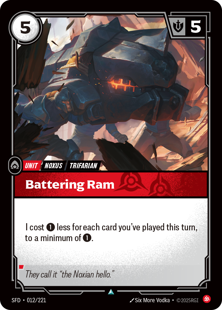 Battering Ram SFD-012 - Riftbound Standard Art, English reference artwork