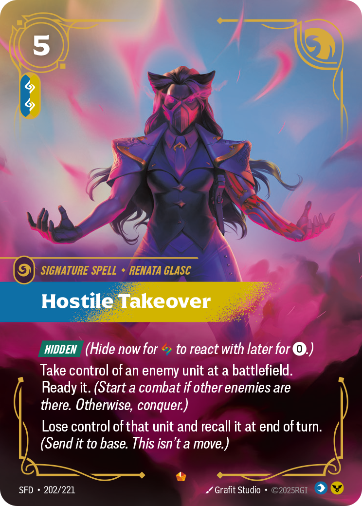 Hostile Takeover SFD-202 - Riftbound Standard Art, English reference artwork
