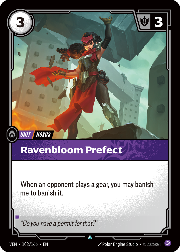 Ravenbloom Prefect VEN-102 - Riftbound Standard Art, English reference artwork