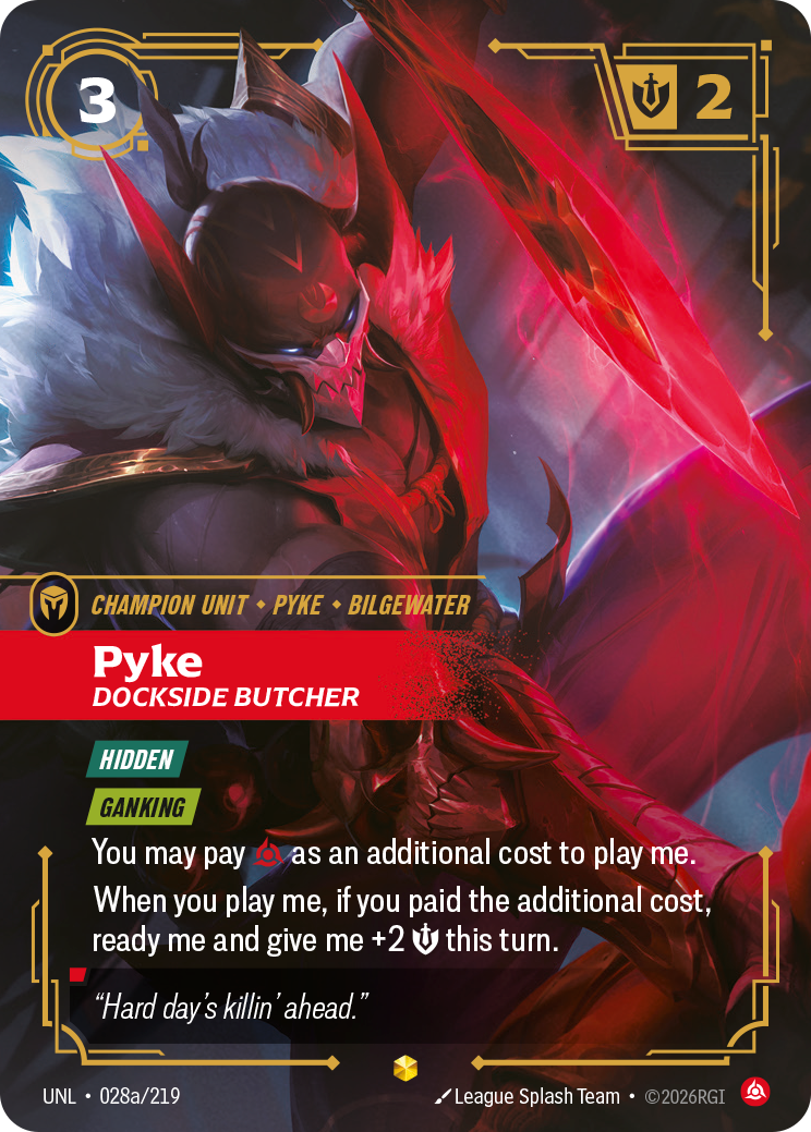 Pyke, Dockside Butcher (Alternate Art) UNL-028A - Riftbound Alternate Art, English reference artwork