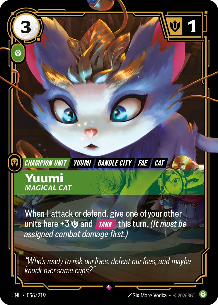 Yuumi, Magical Cat UNL-056 - Riftbound Standard Art, English reference artwork