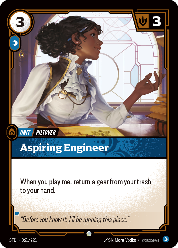 Aspiring Engineer SFD-061 - Riftbound Standard Art, English reference artwork