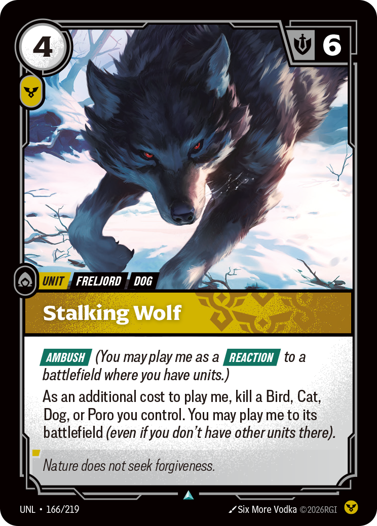 Stalking Wolf UNL-166 - Riftbound Standard Art, English reference artwork