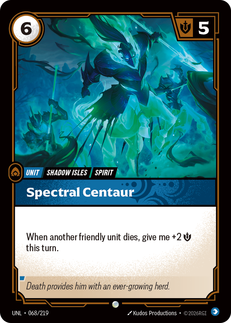 Spectral Centaur UNL-068 - Riftbound Standard Art, English reference artwork