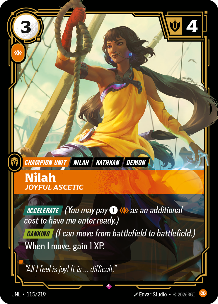 Nilah, Joyful Ascetic UNL-115 - Riftbound Standard Art, English reference artwork
