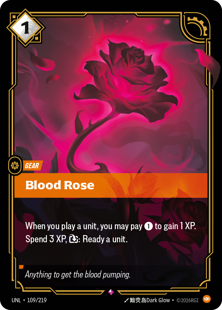 Blood Rose UNL-109 - Riftbound Standard Art, English reference artwork