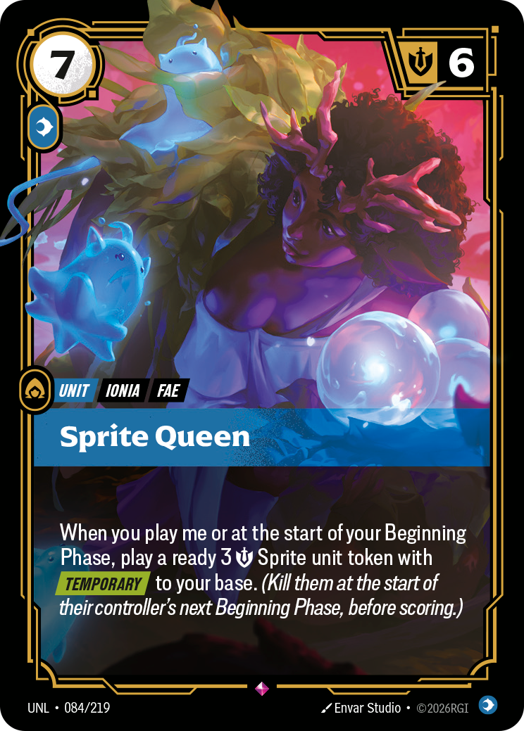 Sprite Queen UNL-084 - Riftbound Standard Art, English reference artwork