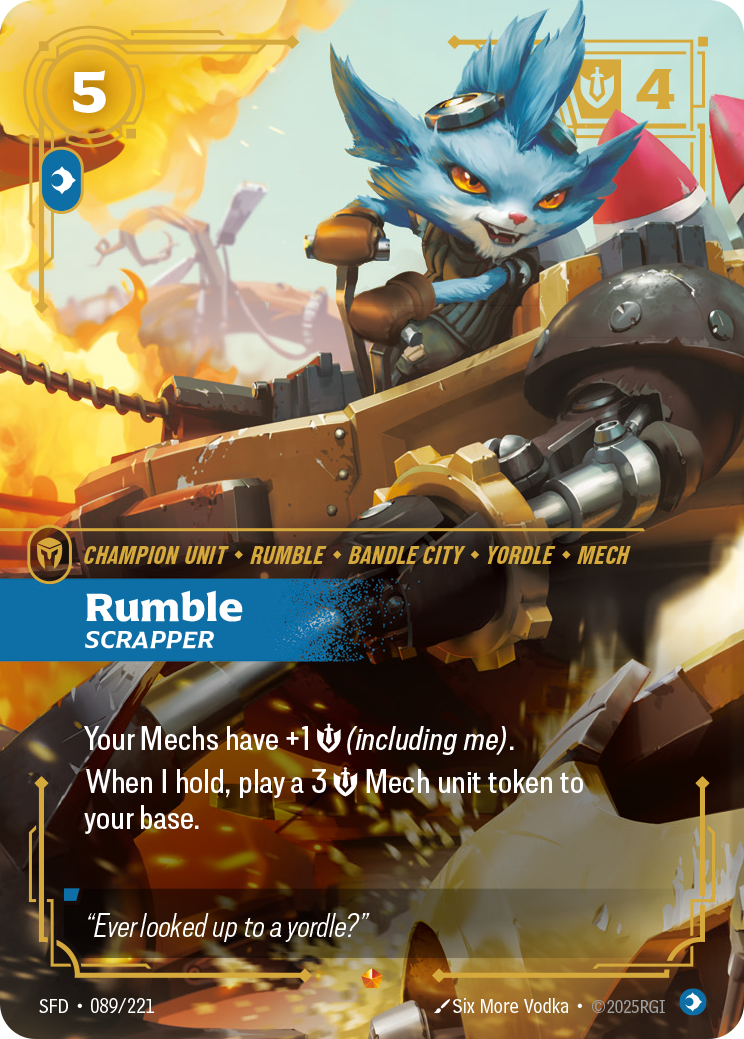 Rumble, Scrapper SFD-089 - Riftbound Standard Art, English reference artwork
