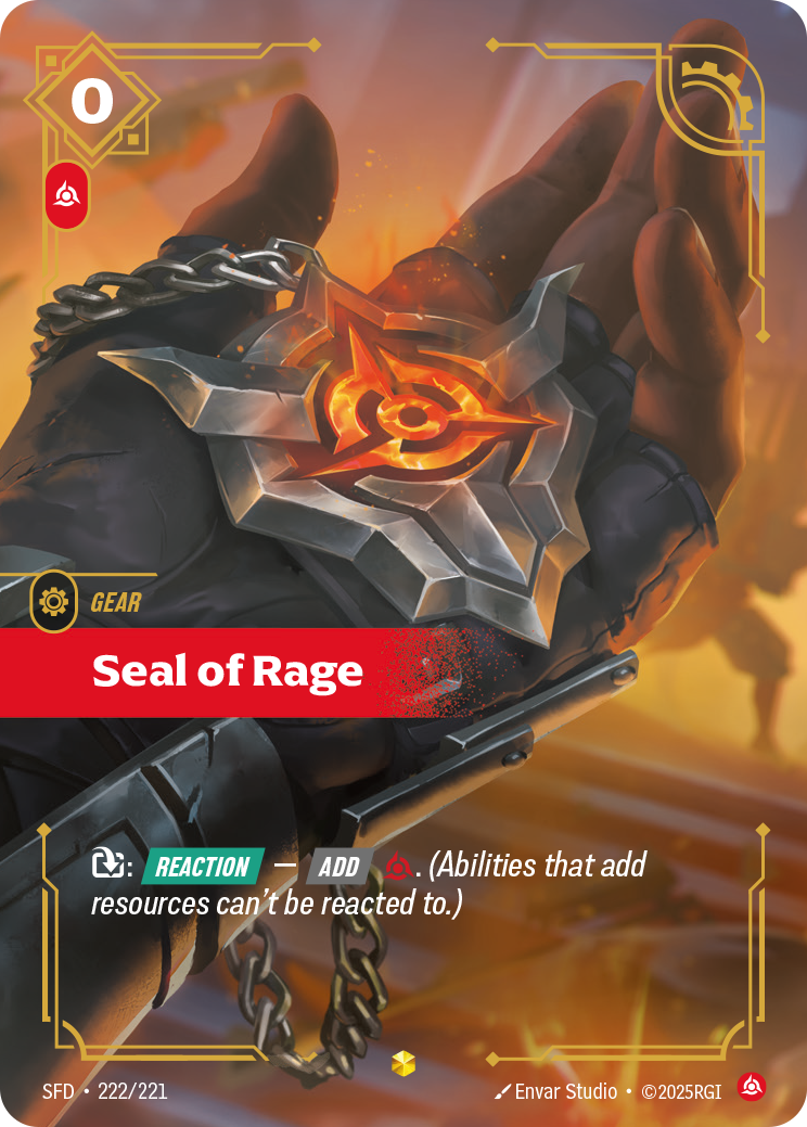 Seal of Rage (Overnumbered) SFD-222 - Riftbound Overnumbered, English reference artwork