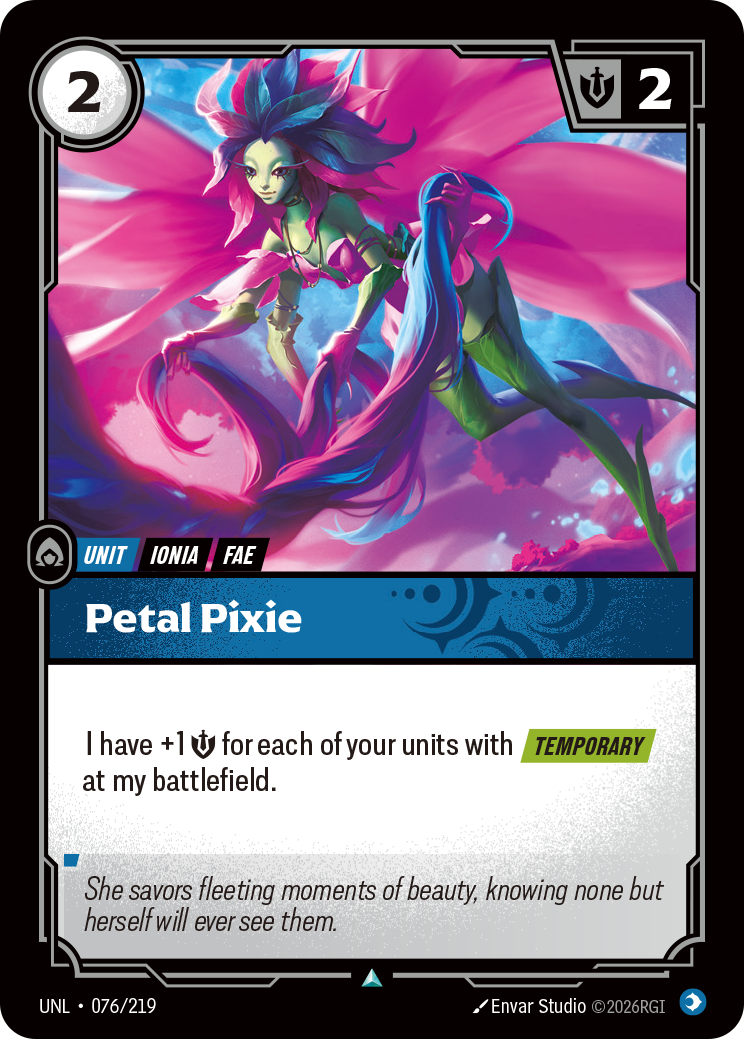 Petal Pixie UNL-076 - Riftbound Standard Art, English reference artwork