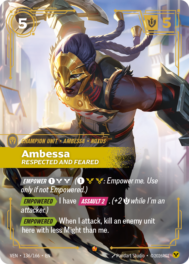 Ambessa, Respected and Feared VEN-136 - Riftbound Standard Art, English reference artwork