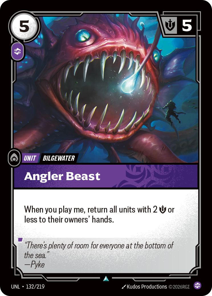 Angler Beast UNL-132 - Riftbound Standard Art, English reference artwork