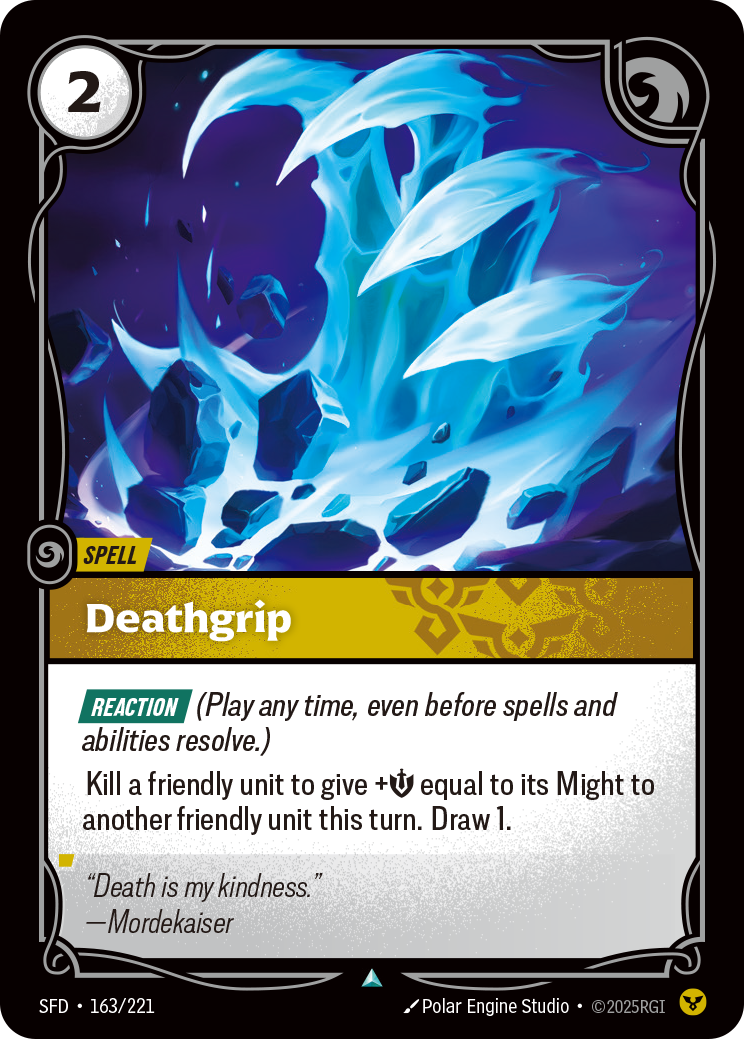 Deathgrip SFD-163 - Riftbound Standard Art, English reference artwork
