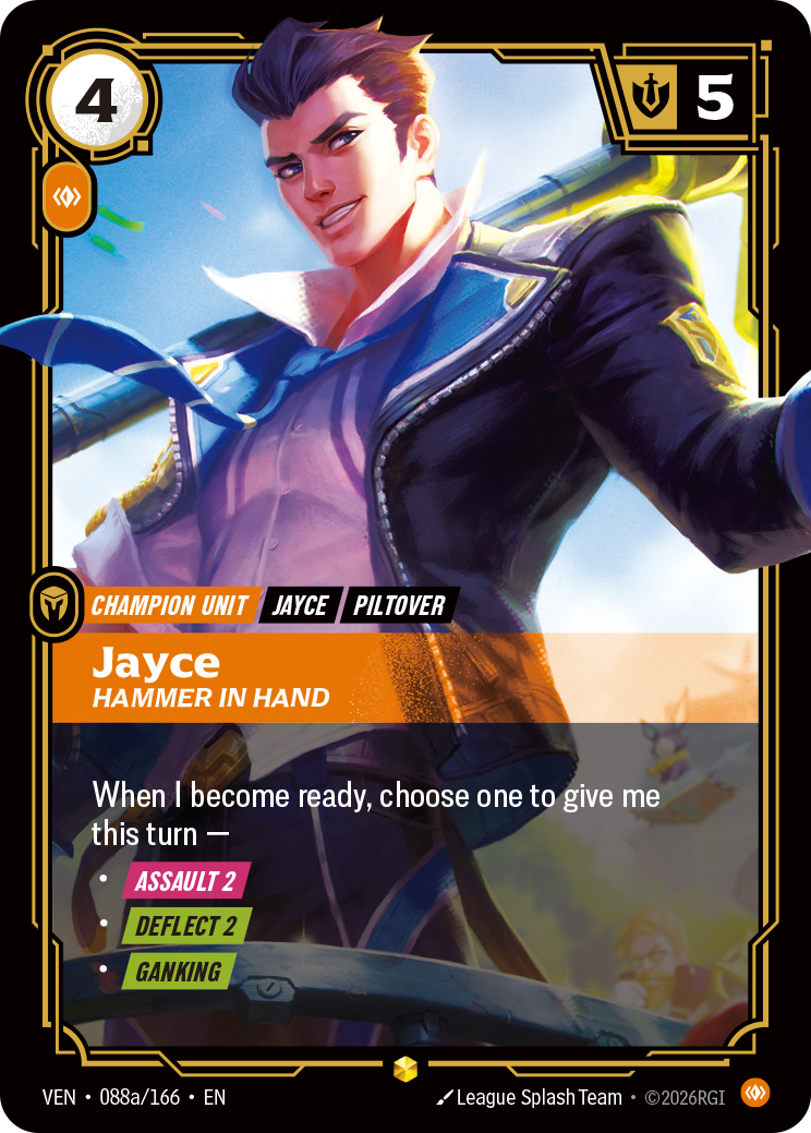 Jayce, Hammer in Hand (Alternate Art) VEN-088A - Riftbound Alternate Art, English reference artwork