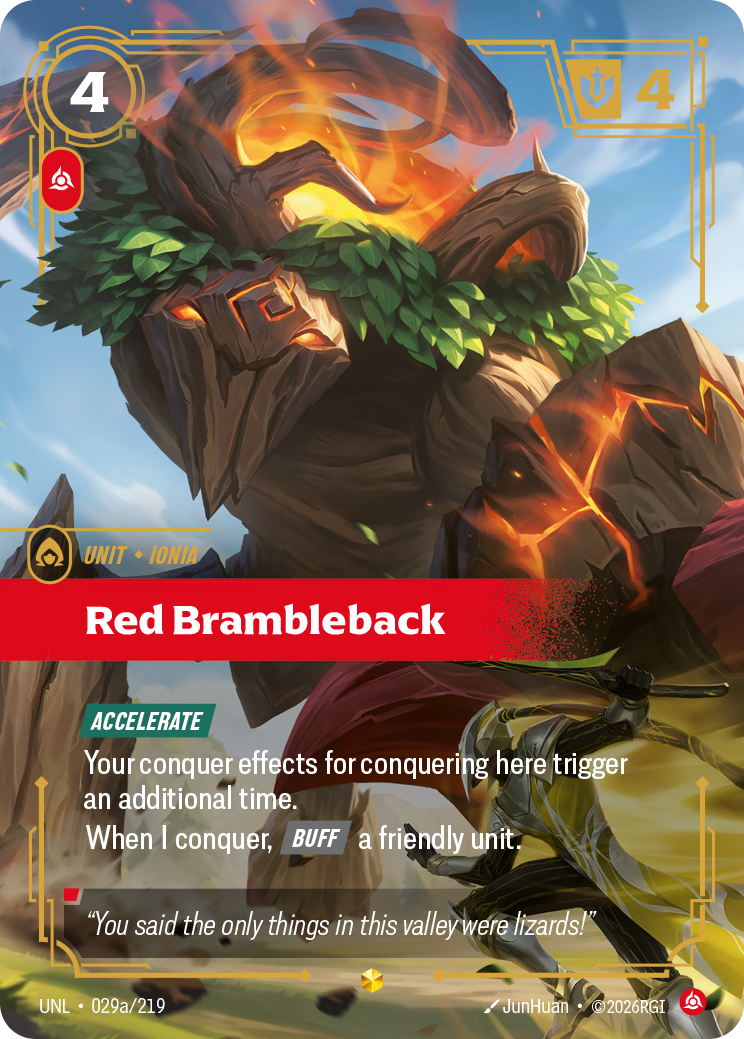 Red Brambleback (Alternate Art) UNL-029A - Riftbound Alternate Art, English reference artwork