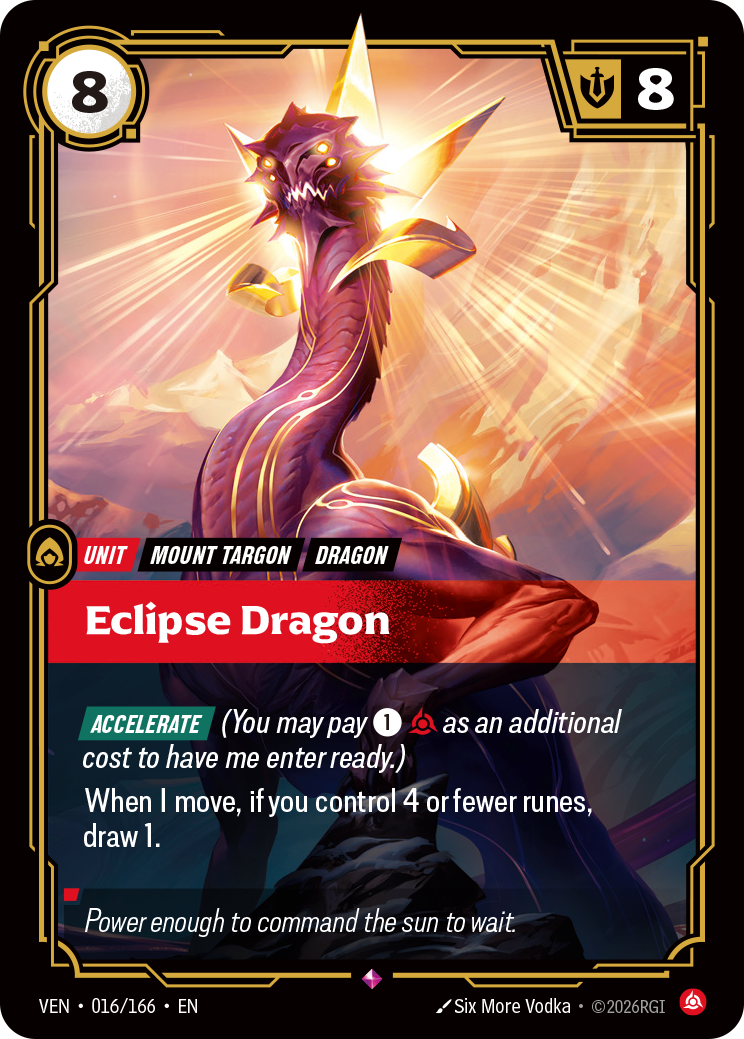 Eclipse Dragon VEN-016 - Riftbound Standard Art, English reference artwork