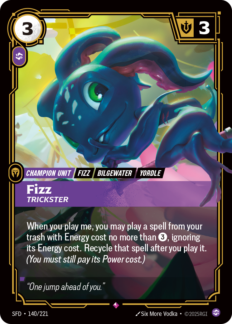 Fizz, Trickster SFD-140 - Riftbound Standard Art, English reference artwork