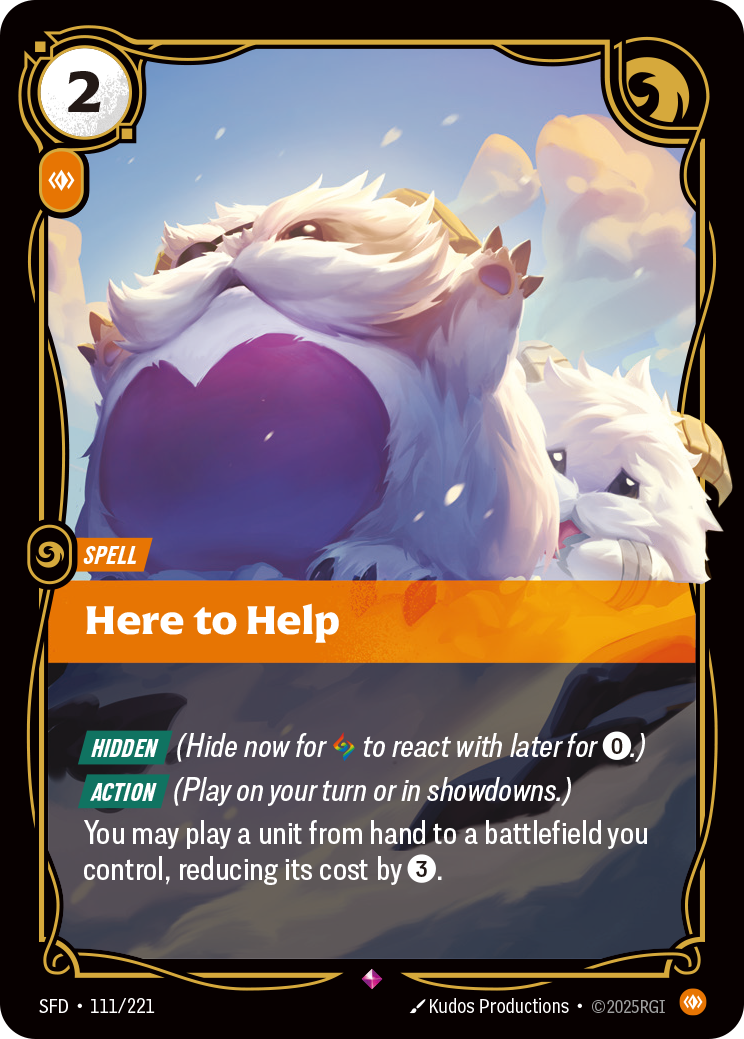 Here to Help SFD-111 - Riftbound Standard Art, English reference artwork