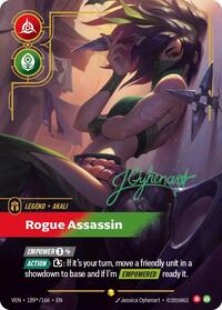Akali, Rogue Assassin (Signature) VEN-189S - Riftbound Signature, English reference artwork
