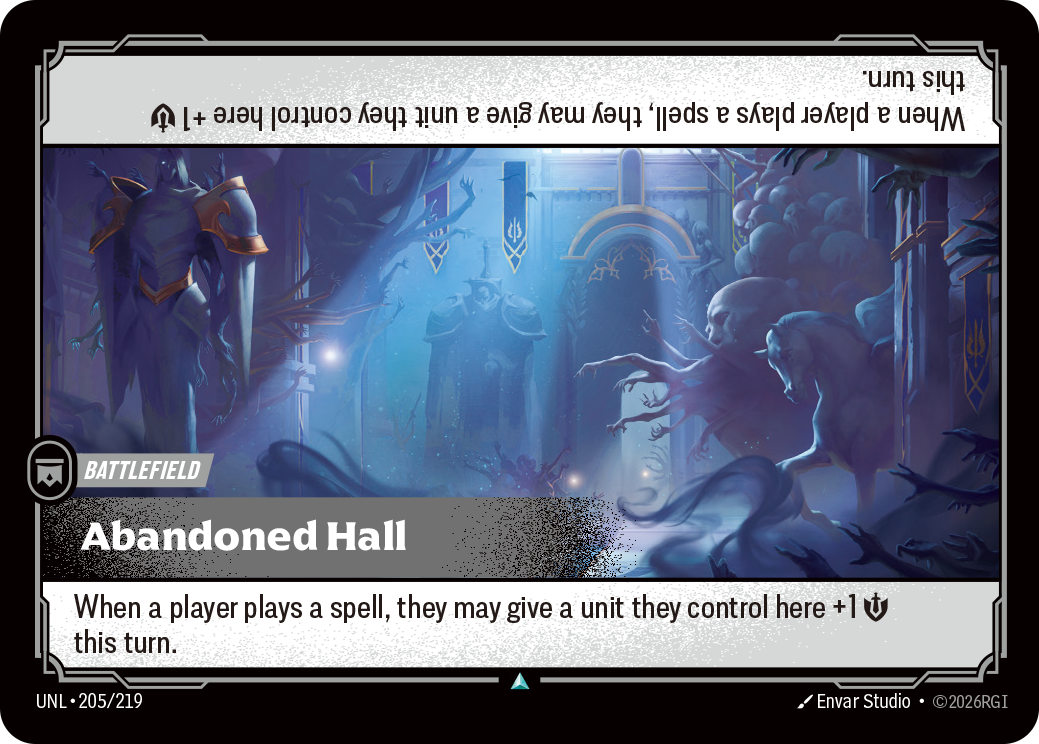 Abandoned Hall UNL-205 - Riftbound Standard Art, English reference artwork