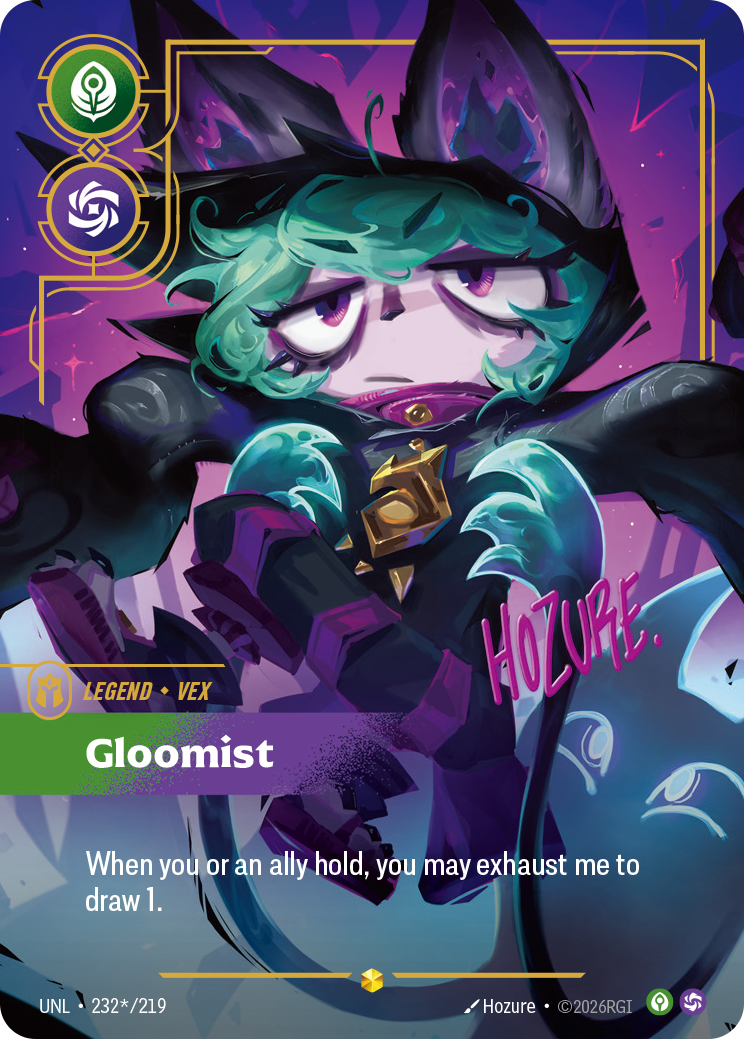 Vex, Gloomist (Signature) UNL-232S - Riftbound Signature, English reference artwork