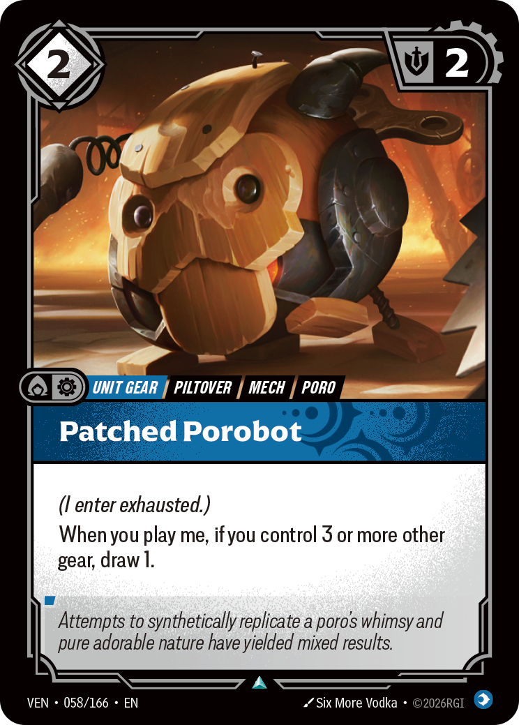 Patched Porobot VEN-058 - Riftbound Standard Art, English reference artwork