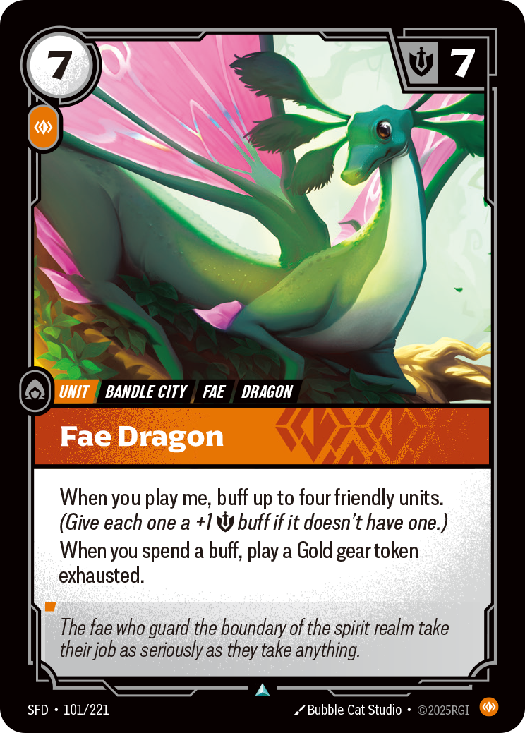 Fae Dragon SFD-101 - Riftbound Standard Art, English reference artwork