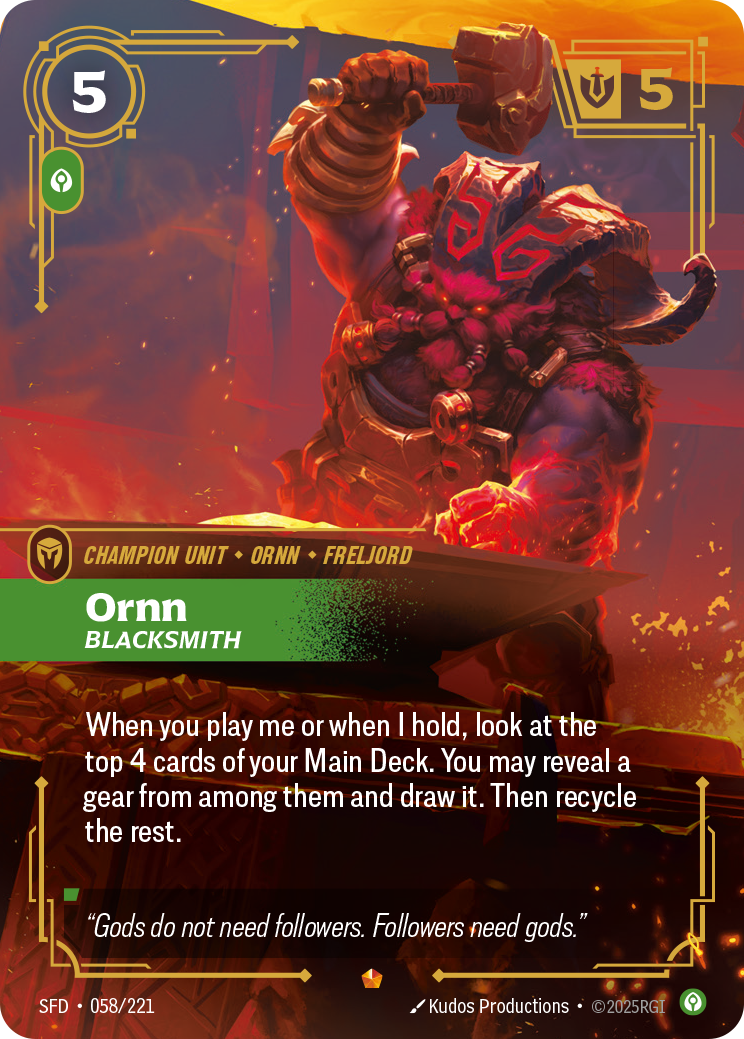Ornn, Blacksmith SFD-058 - Riftbound Standard Art, English reference artwork